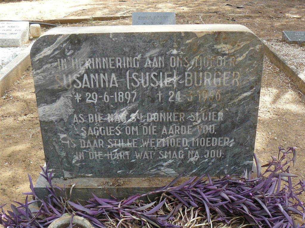 BURGER Susanna 1897-1956