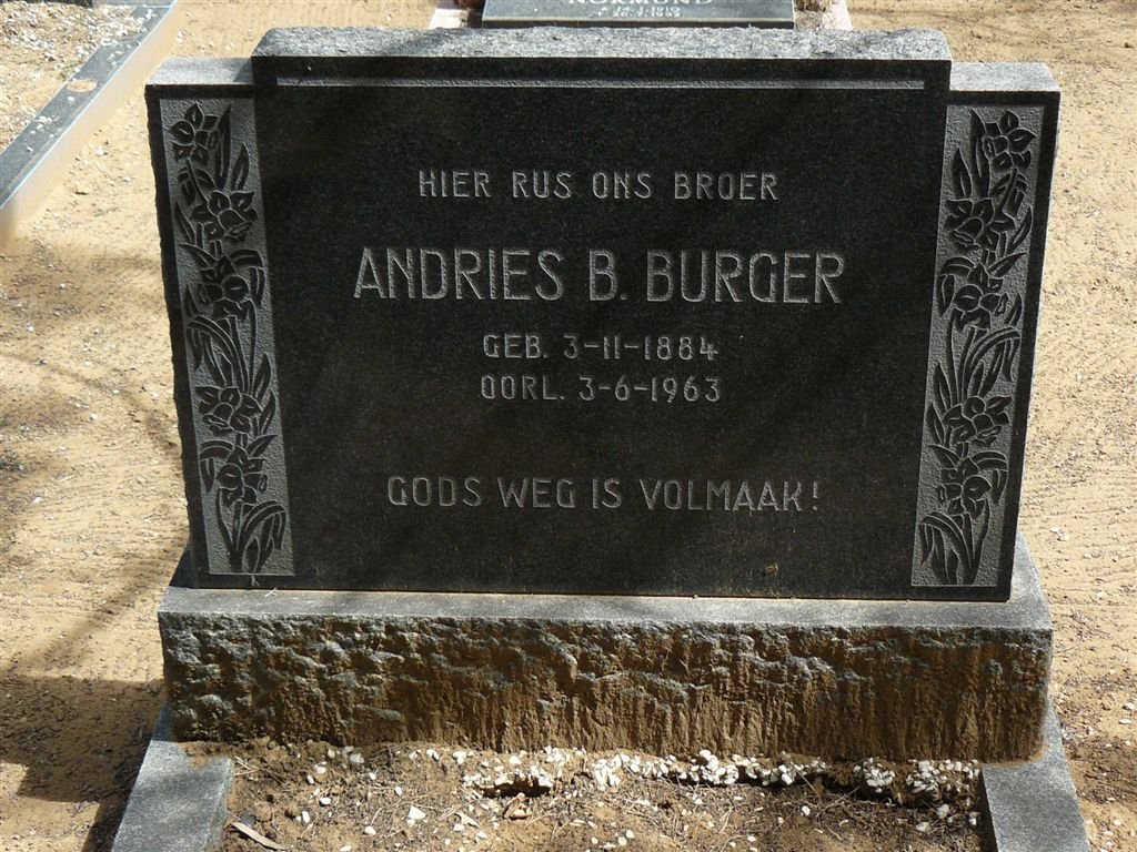 BURGER Andries Bartholomeus 1884-1963