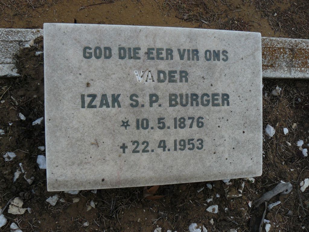 BURGER Izak Schalk Petrus 1876-1953