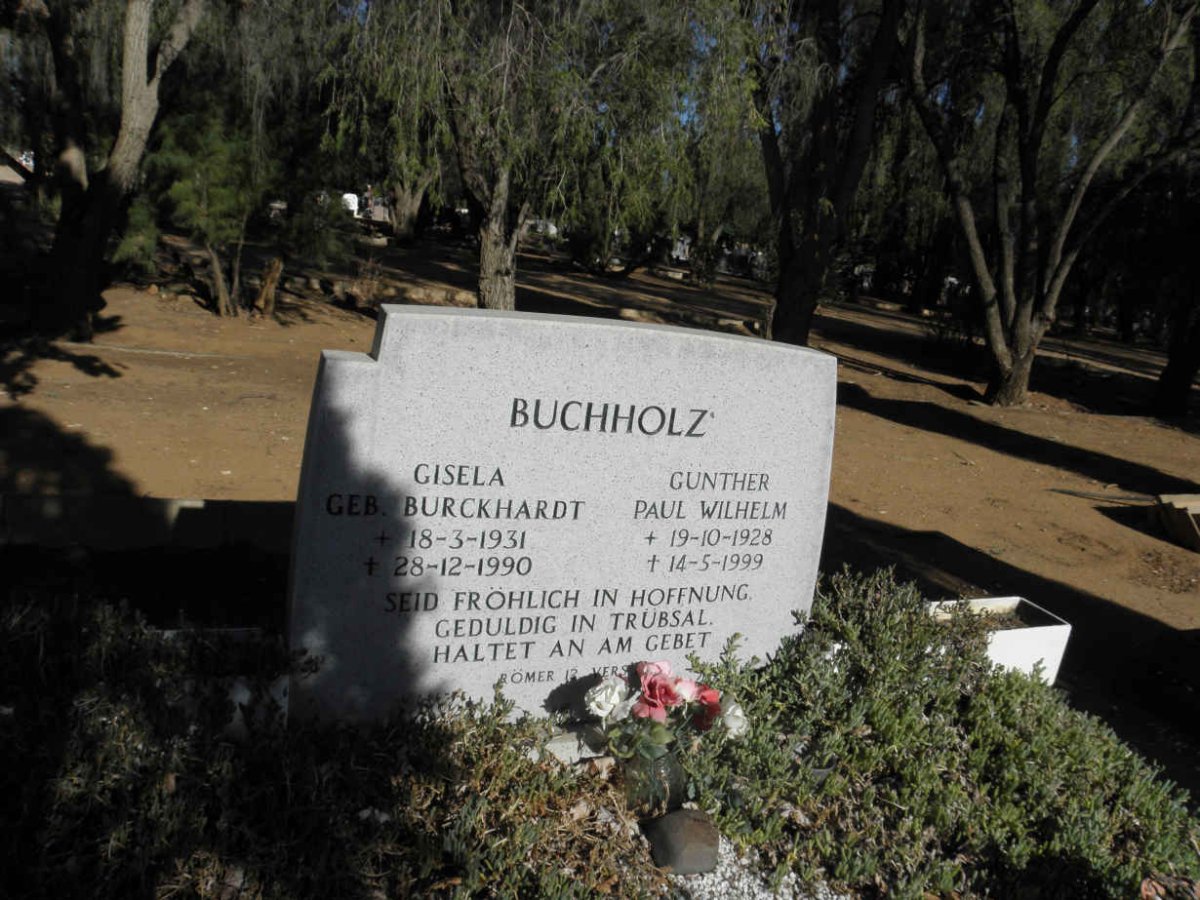 BUCHHOLZ Gunther Paul Wilhelm 1928-1999 &amp; Gisela BURCKHARDT 1931-1990