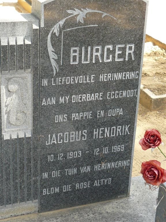 BURGER Jacobus Hendrik 1903-1969