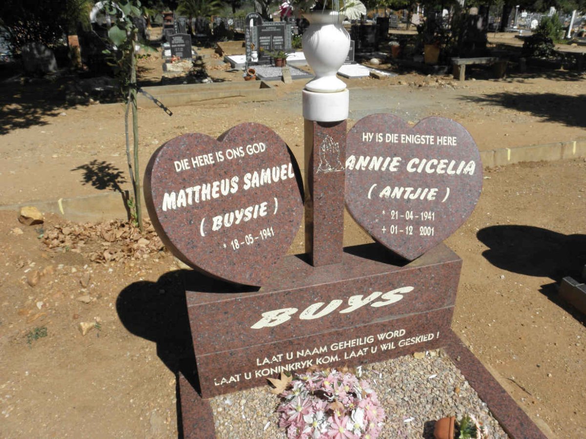 BUYS Mattheus Samuel 1941- &amp; Annie Cicelia 1941-2001