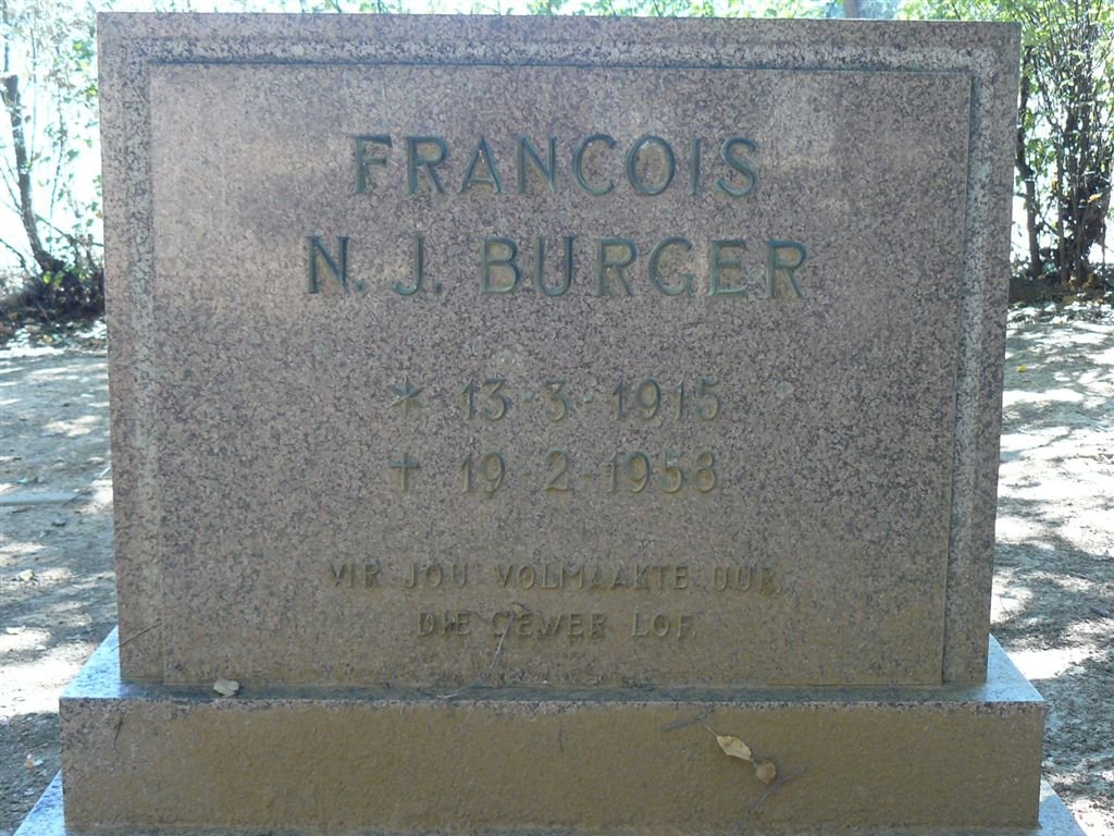 BURGER Francois Nicolaas Jacobus 1915-1958