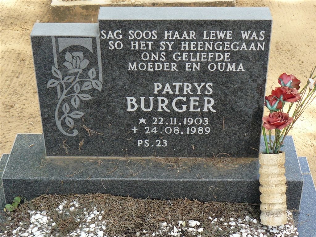 BURGER Patrys 1903-1989