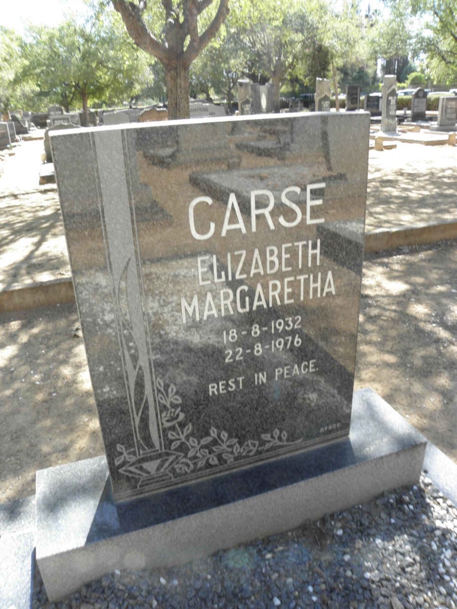 CARSE Elizabeth Margaretha 1932-1976
