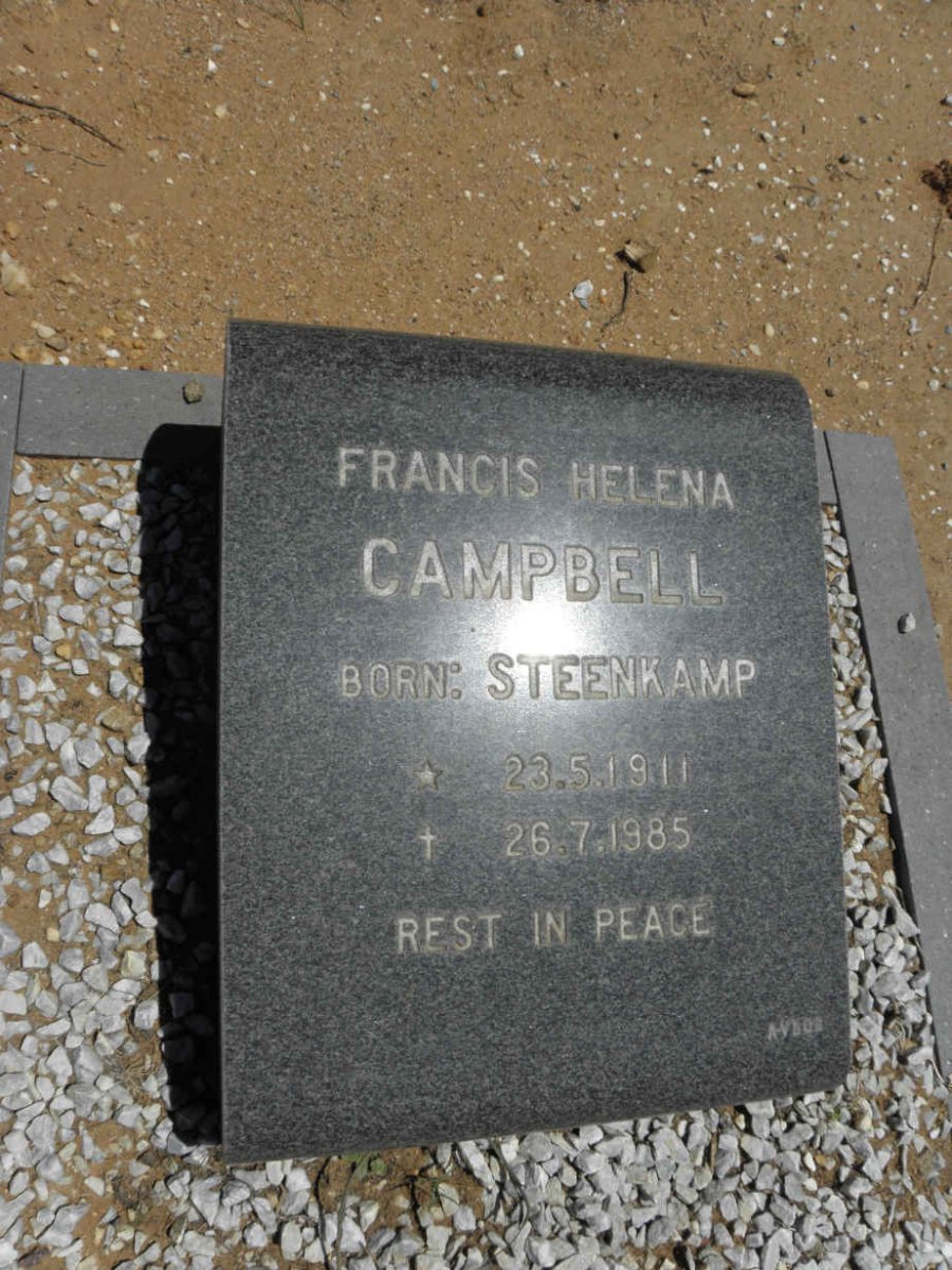 CAMPBELL Francis Helena nee STEENKAMP 1911-1985