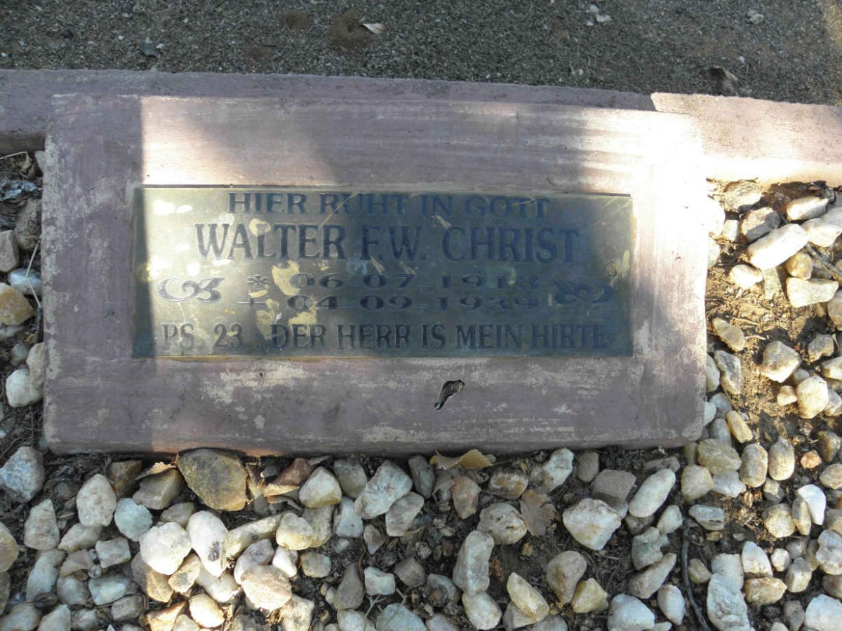 CHRIST Walter F.W. 1913-1939