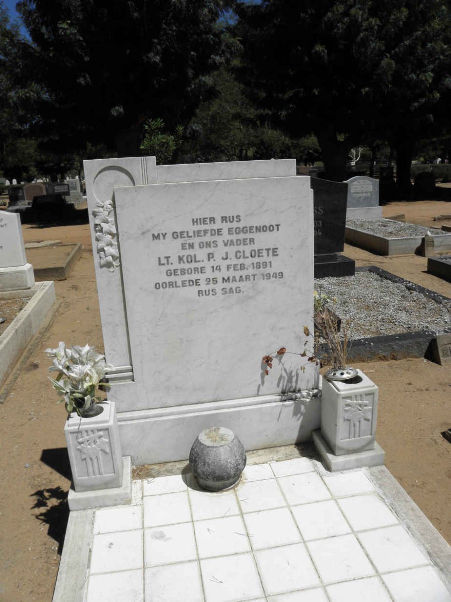 CLOETE P.J. 1891-1949