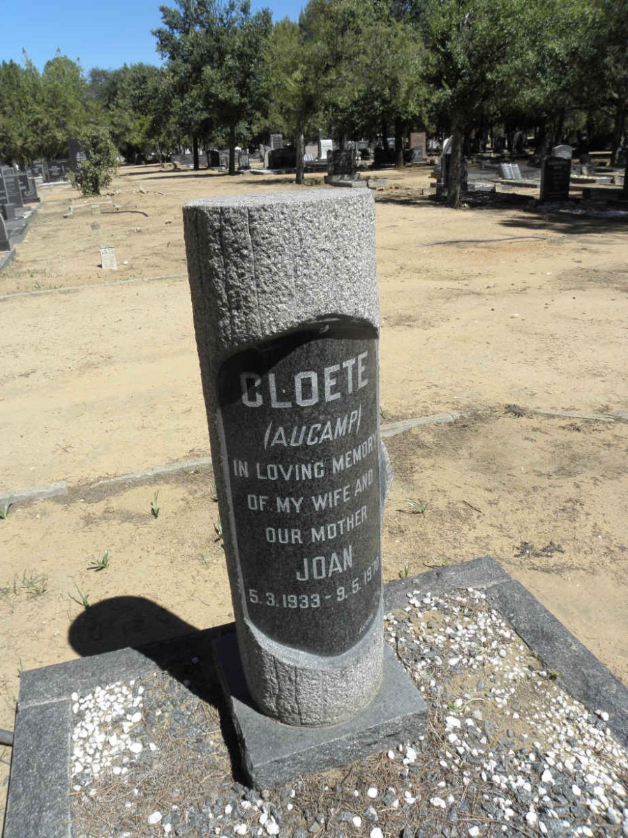 CLOETE Joan nee AUCAMP 1933-1970