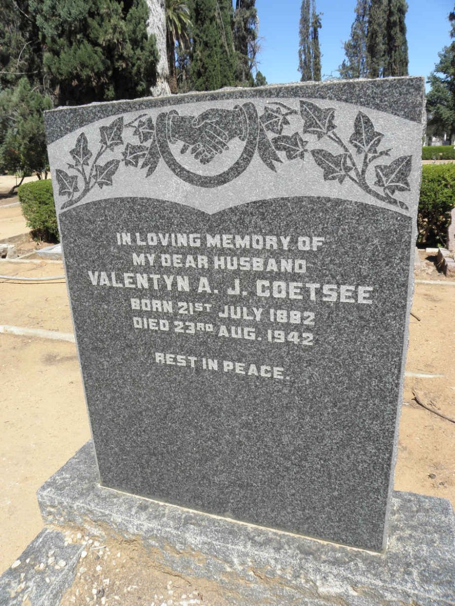 COETSEE Valentyn A.J. 1882-1942