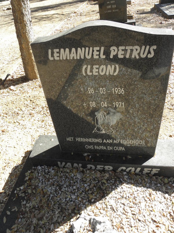 COLFF Lemanuel Petrus, van der 1936-1971