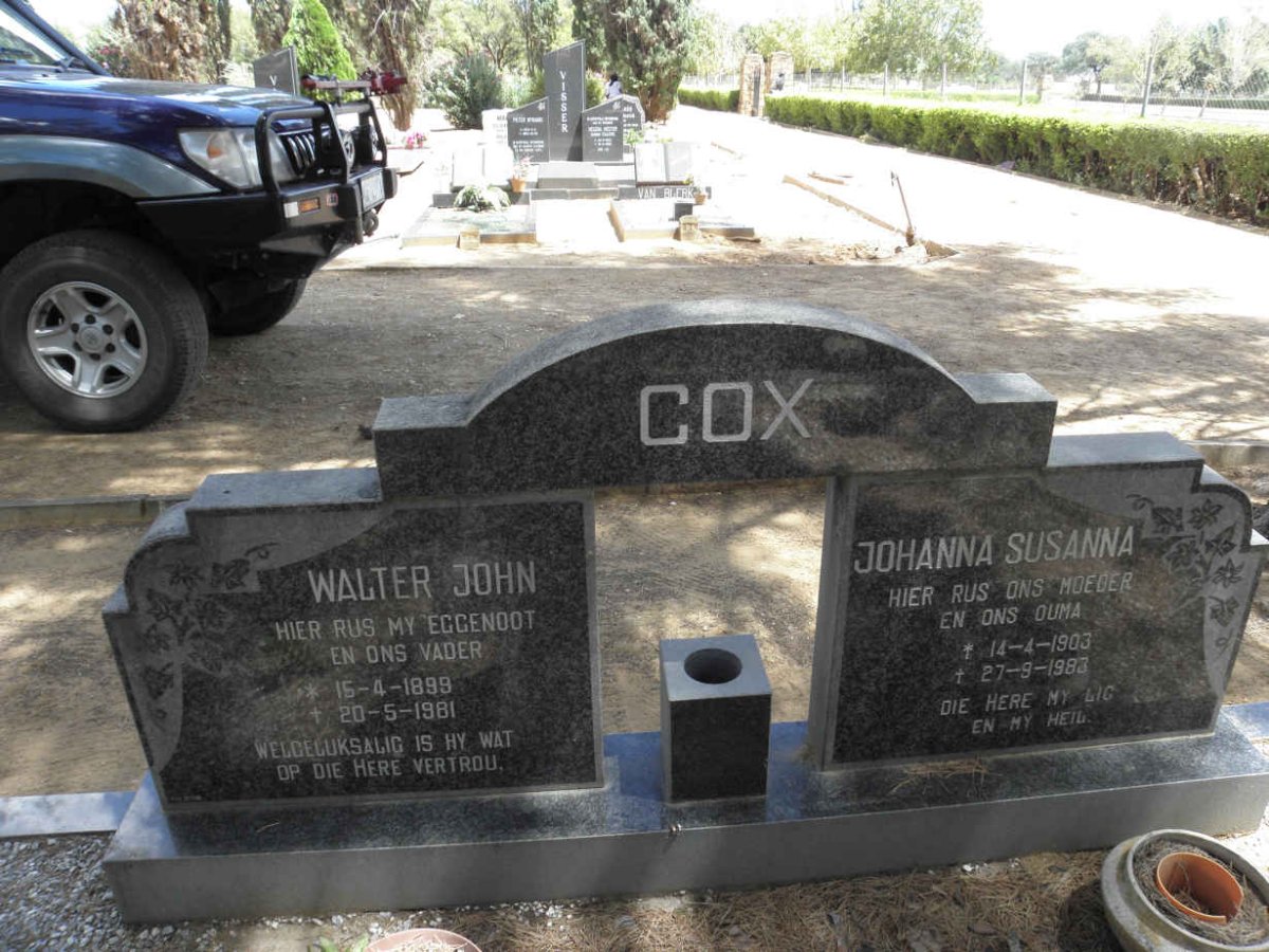 COX Walter John 1899-1981 &amp; Johanna Susanna 1903-1983