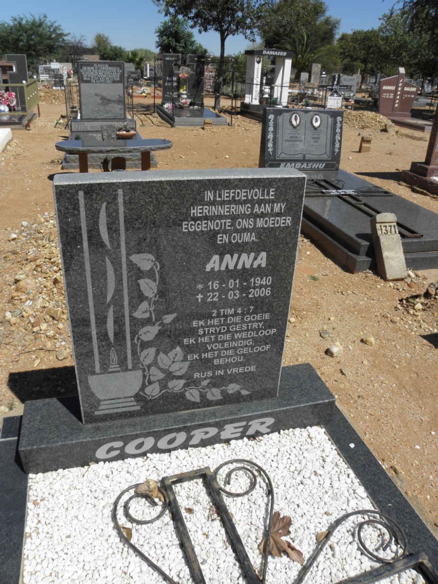 COOPER Anna 1940-2006