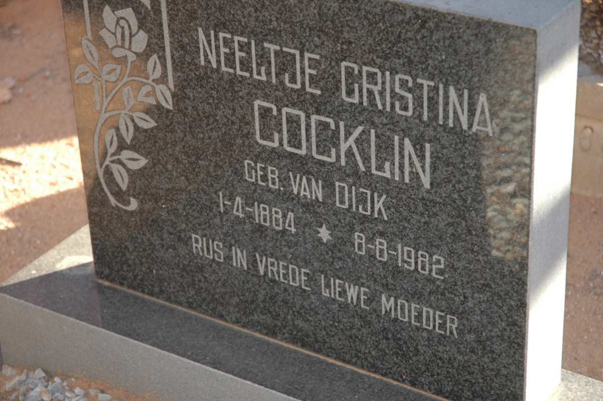 COCKLIN Neeltje Cristina nee VAN DIJK 1884-1982
