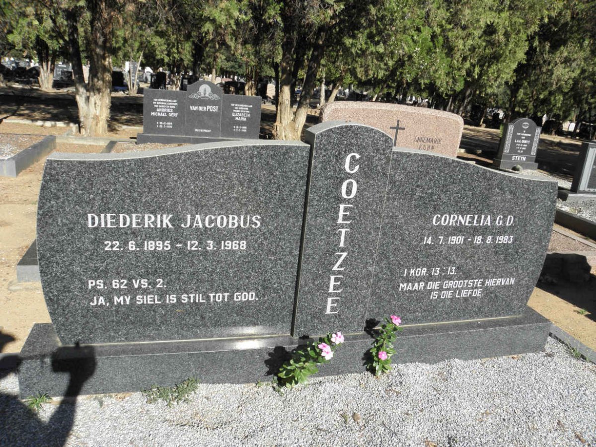 COETZEE Diederik Jacobus 1895-1968 &amp; Cornelia G.D. 1901-1983