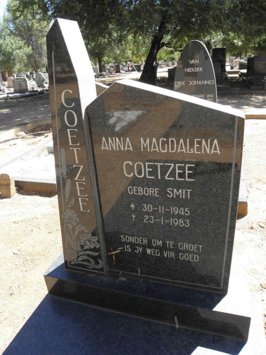 COETZEE Anna Magdalena nee SMIT 1945-1983