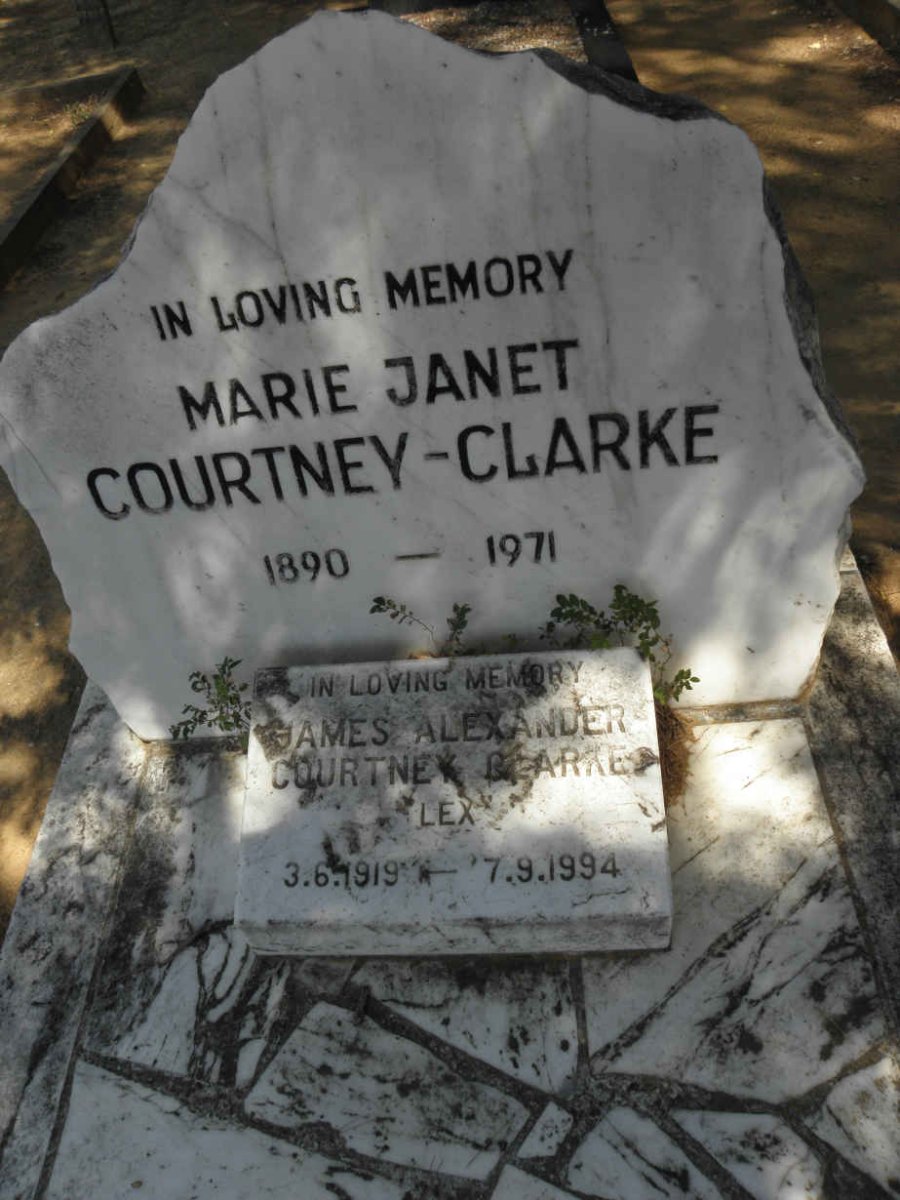 COURTNEY-CLARKE Marie Janet 1890-1971 :: COURTNEY-CLARKE James Alexander 1919-1994