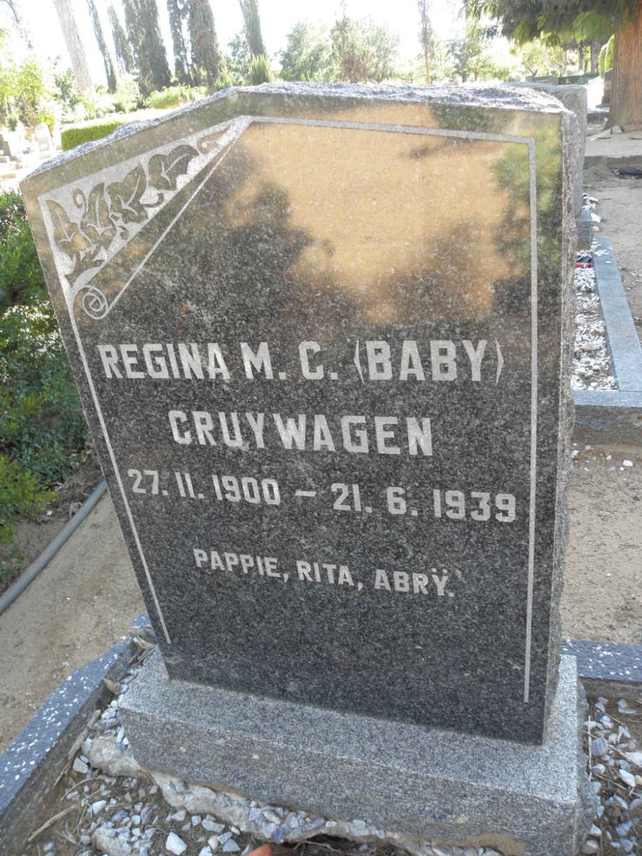 CRUYWAGEN Regina M.C. 1900-1939