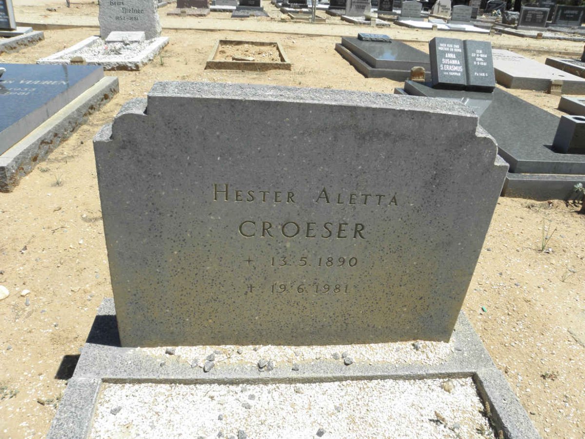 CROESER Hester Aletta 1890-1981