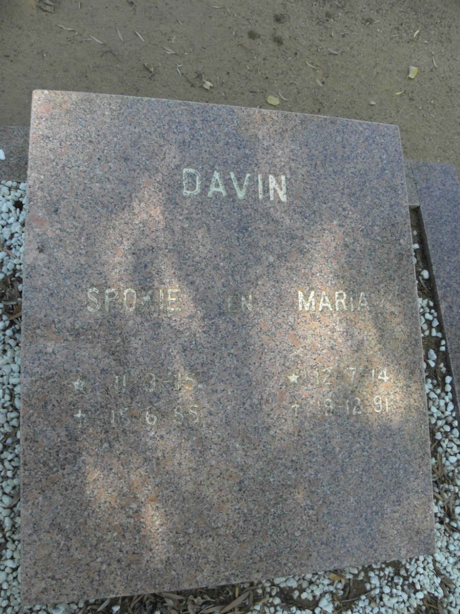 DAVIN Spokie 1915-1985 &amp; Maria 1914-1991