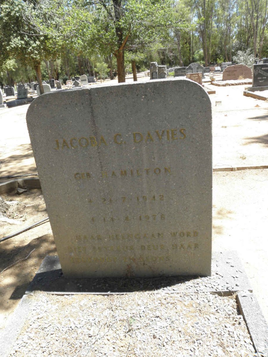 DAVIES Jacoba C. nee HAMILTON 1912-1976