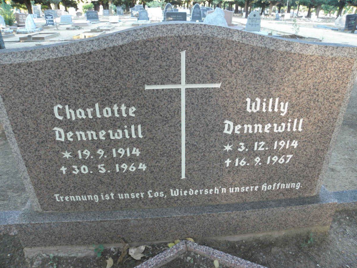 DENNEWILL Willy 1914-1967 &amp; Charlotte 1914-1964