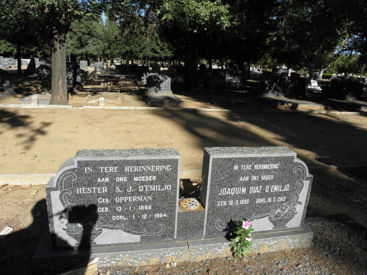 D’EMILJO Joaquim Diaz 1898-1969 &amp; Hester S.J. OPPERMAN 1898-1964