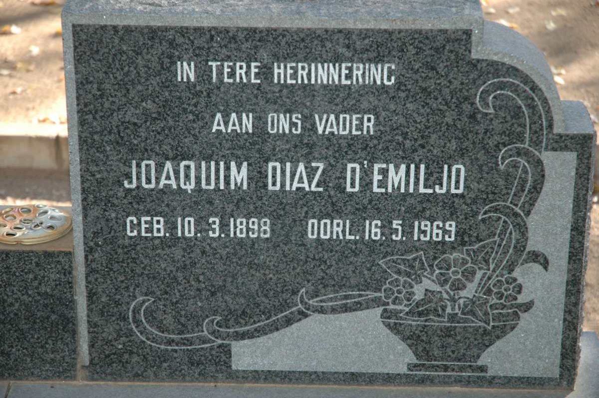 D'EMILJO Joaquim Diaz 1898-1969 &amp; Hester S.J. OPPERMAN 1898-1964