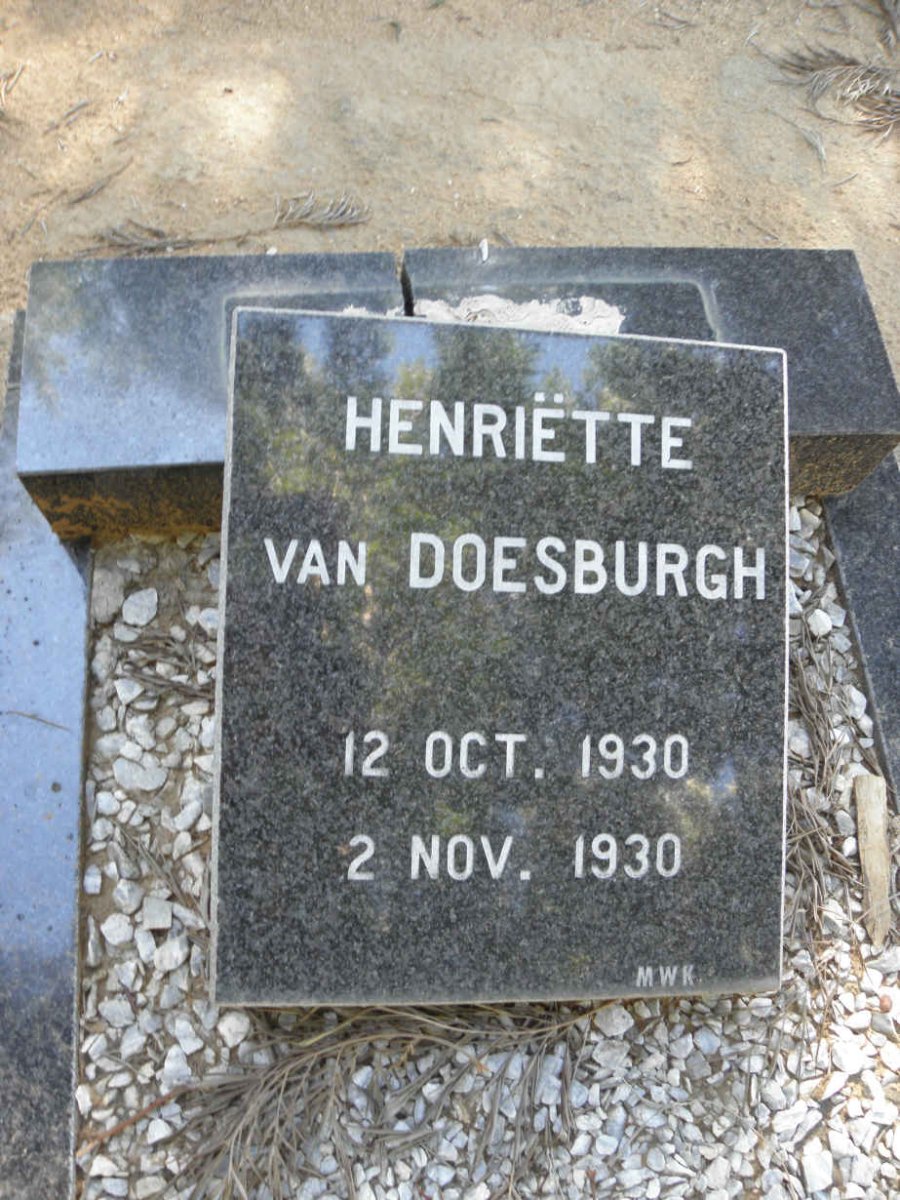 DOESBURGH Henriëtte, van 1930-1930