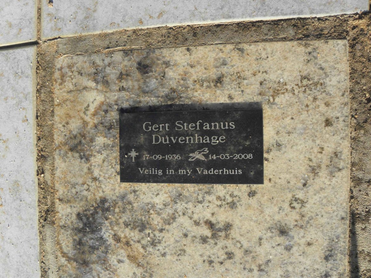 DUVENHAGE Gert Stefanus 1936-2008