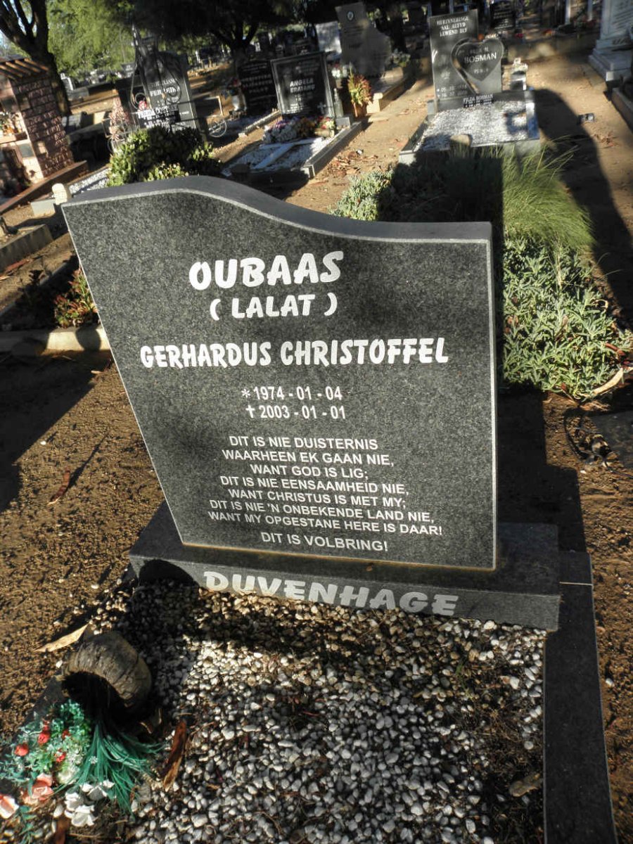 DUVENHAGE Gerhardus Christoffel 1974-2003