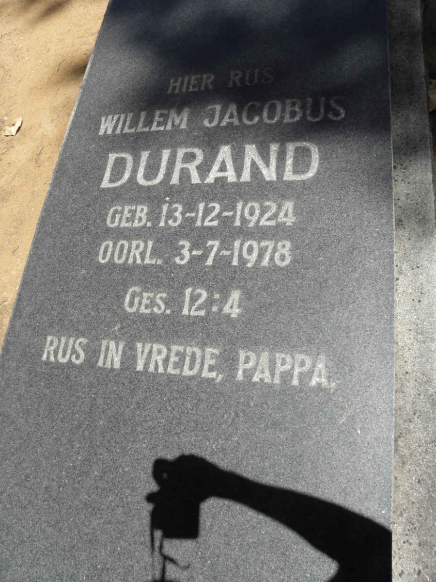 DURAND Willem Jacobus 1924-1978