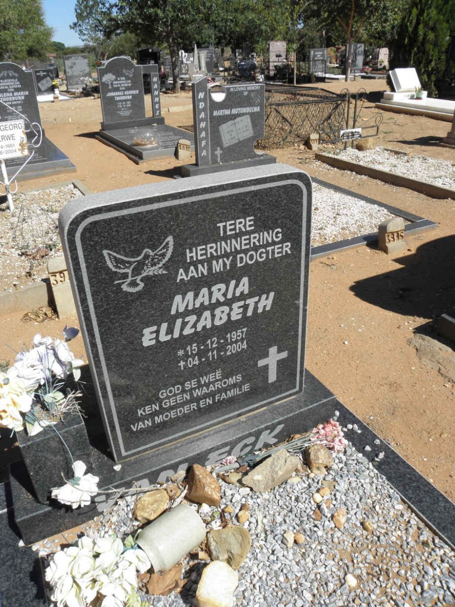ECK Maria Elizabeth, van 1957-2004