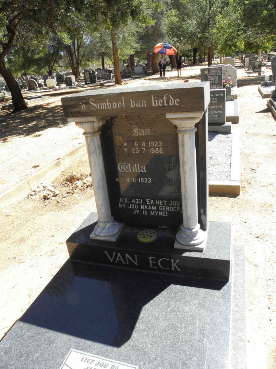 ECK Jan, van 1923-1986 &amp; Willa 1933-