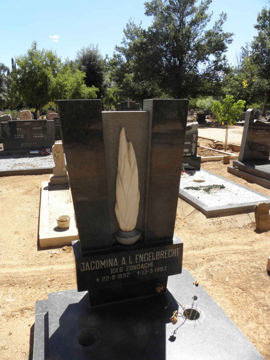 ENGELBRECHT Jacomina A.L. nee ZONDAGH 1892-1983