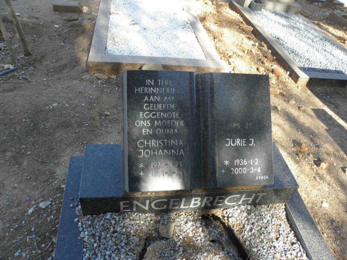 ENGELBRECHT Jurie J. 1936-2000 &amp; Christina Johanna 1927-1991