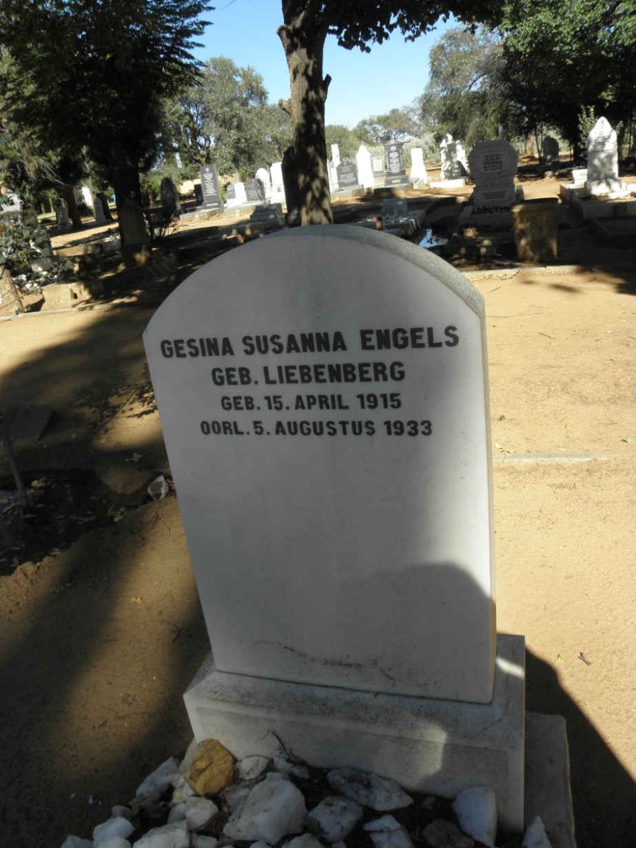 ENGELS Gesina Susanna nee LIEBENBERG 1915-1933