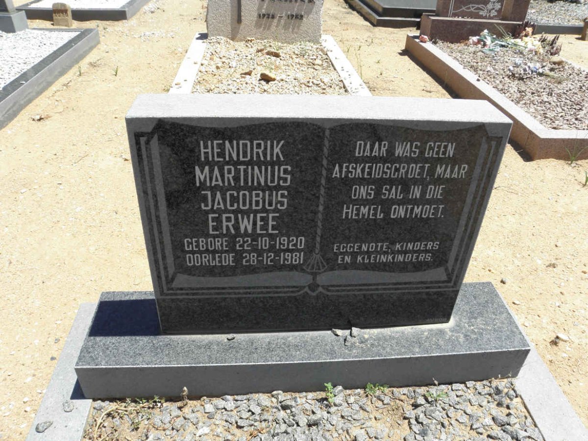 ERWEE Hendrik Martinus Jacobus 1920-1981