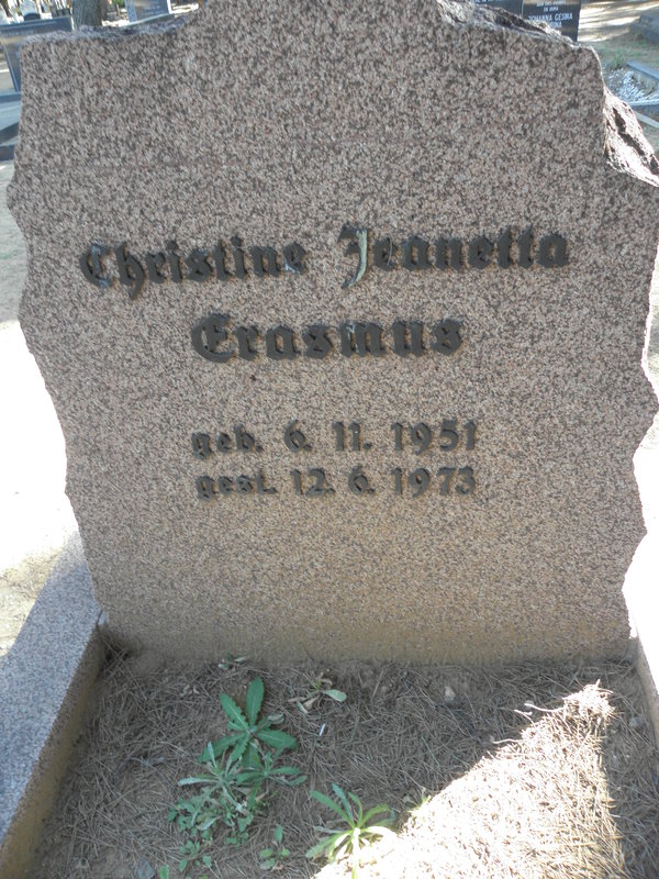 ERASMUS Christine Jeanetta 1951-1973