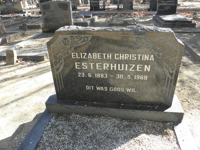 ESTERHUIZEN Elizabeth Christine 1883-1968