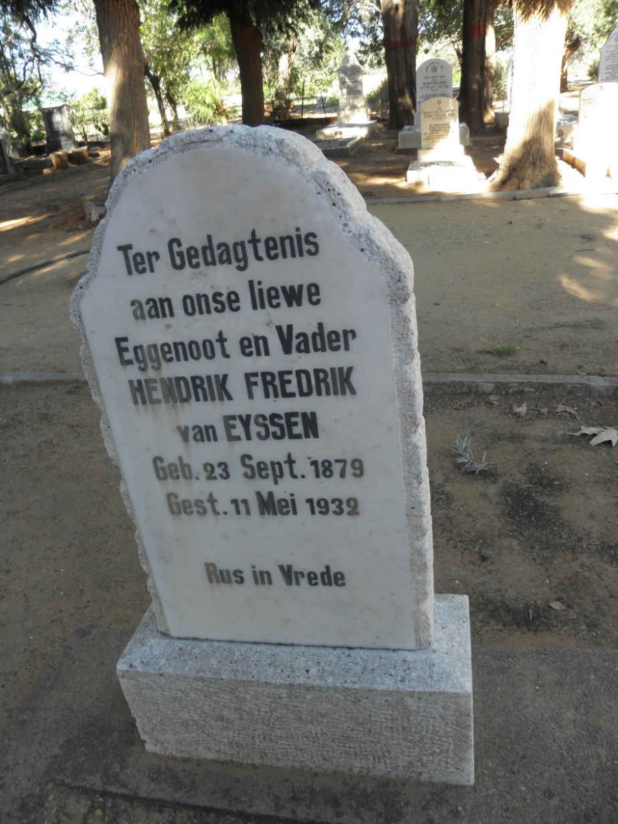 EYSSEN Hendrik Fredrik, van 1879-1932