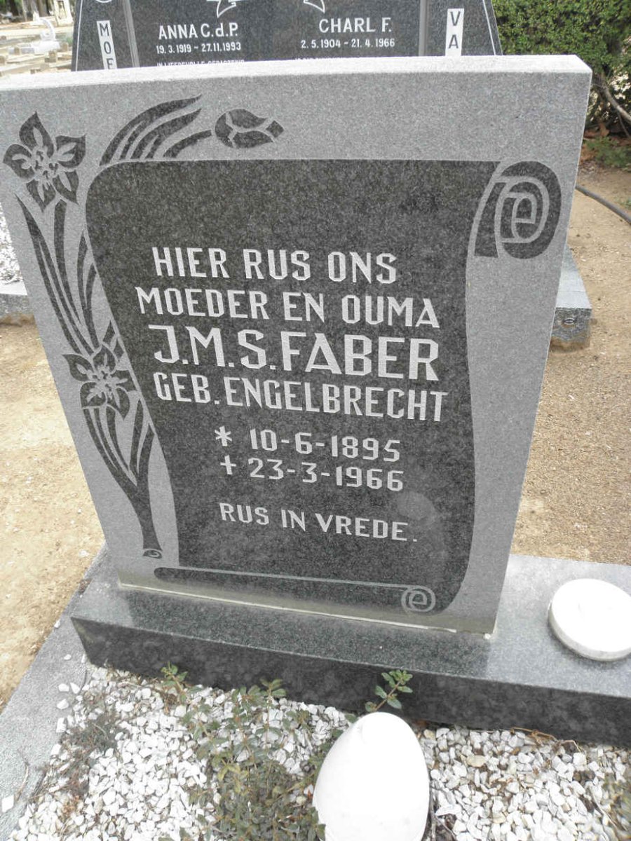 FABER J.M.S. nee ENGELBRECHT 1895-1966