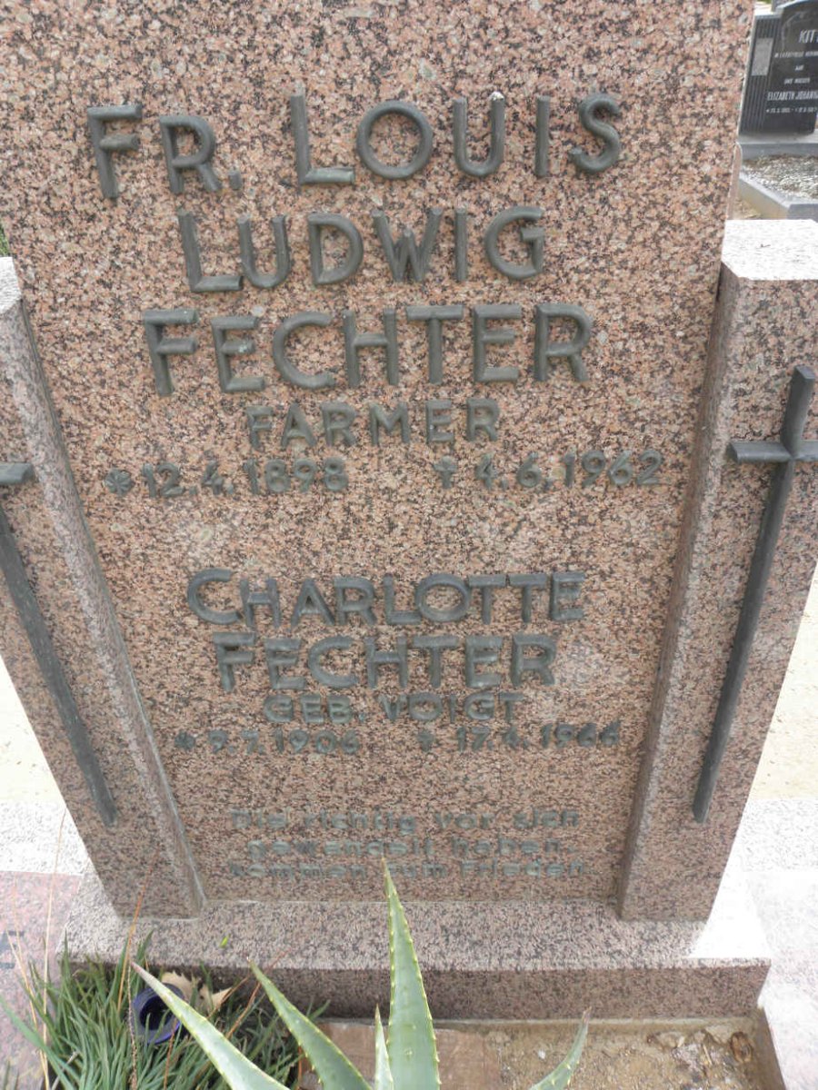 FECHTER Louis Ludwig 1898-1962 &amp; Charlotte VOIGT 1906-1966