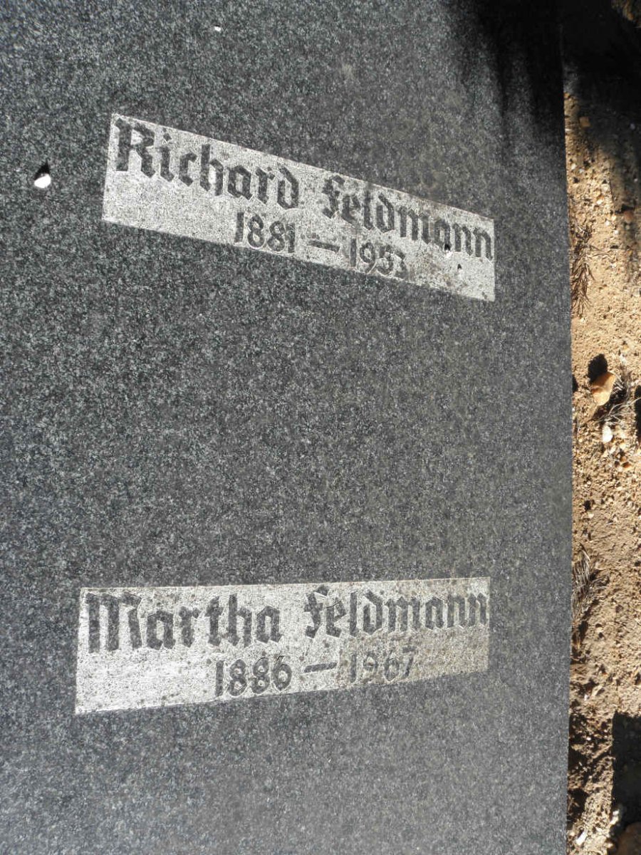 FELDMAN Richard 1881-1953 &amp; Martha 1886-1967