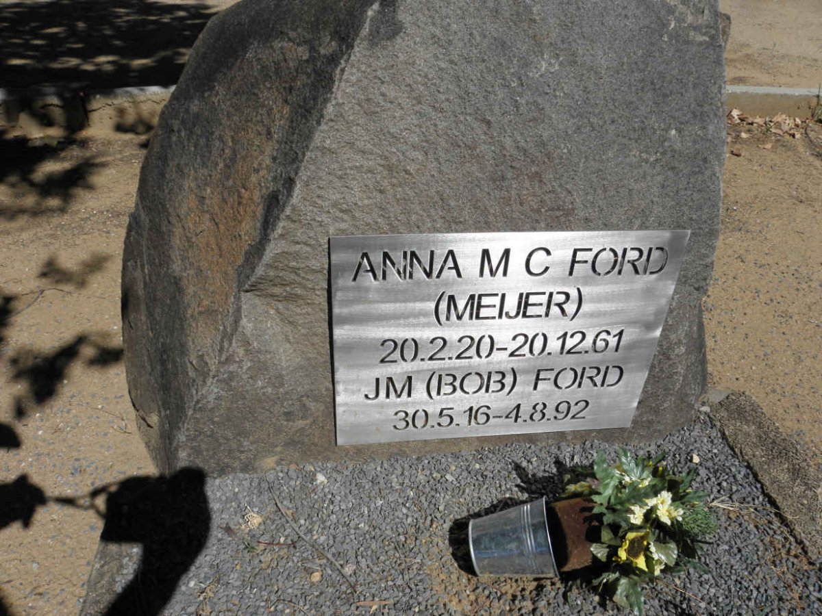 FORD J.M. 1916-1992 &amp; Anna M.C. MEIJER 1920-1961