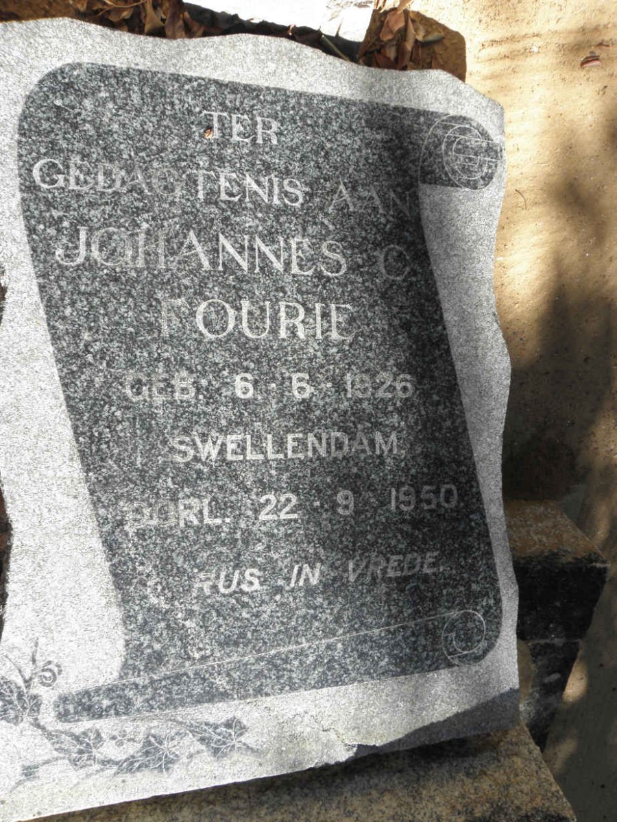 FOURIE Johannes O. 1926-1950