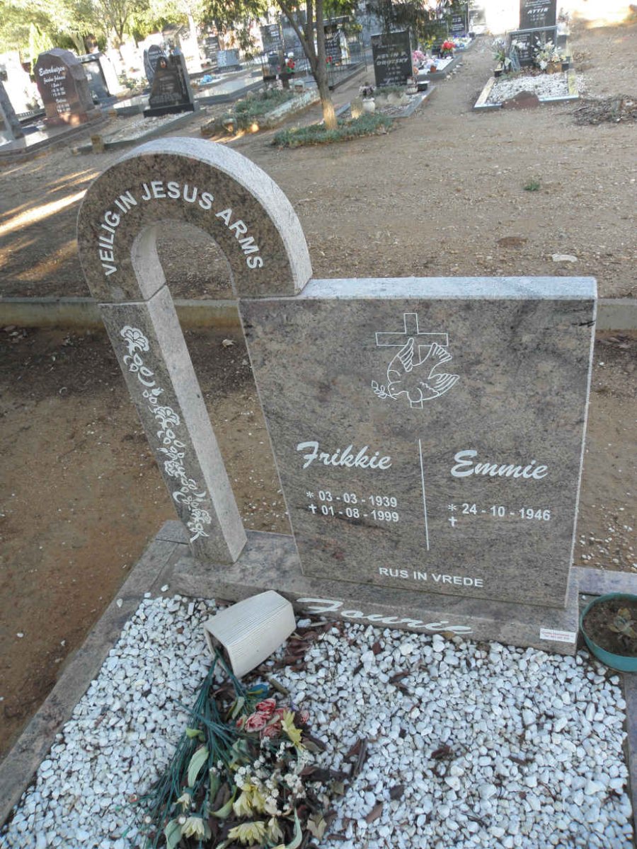 FOURIE Frikkie 1939-1999 &amp; Emmie 1946-