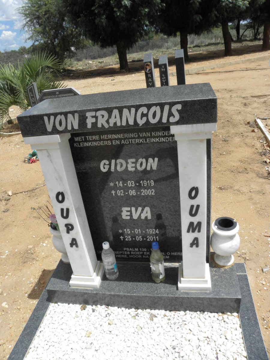 FRANÇOIS Gideon, von 1919-2002 &amp; Eva 1924-2011