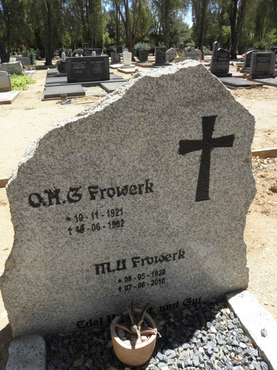 FROWERK O.H.G. 1921-1982 &amp; M.U. 1923-2010