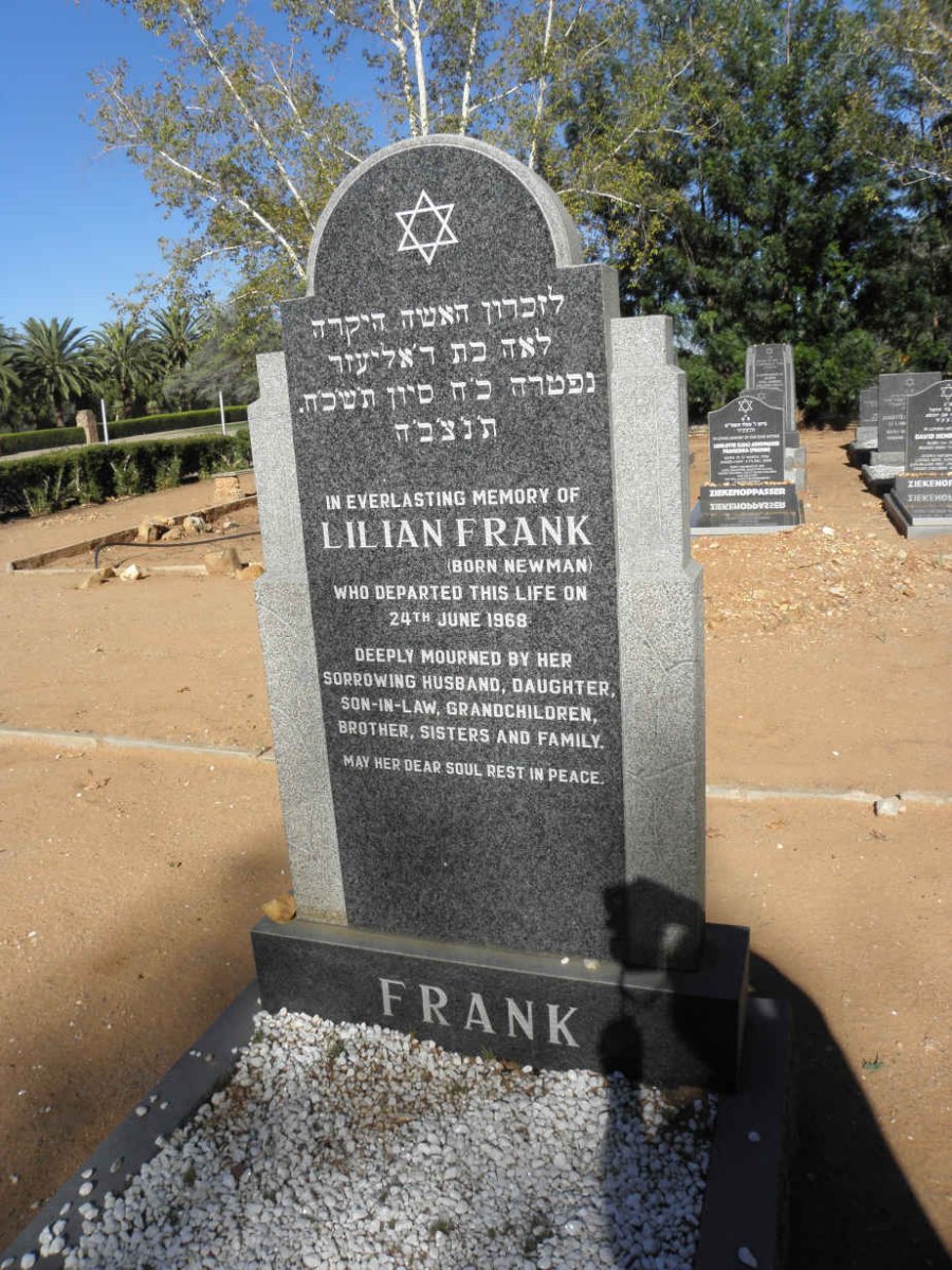FRANK Lilian nee NEWMAN -1968